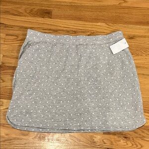 Croft & Barrow Gray Polka Dot Mini Skirt